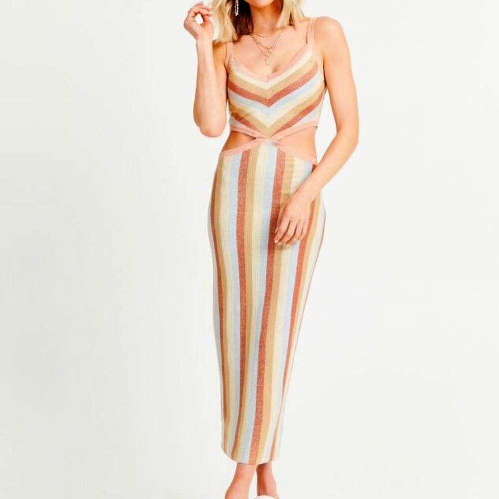 Avery Striped Midi Dress